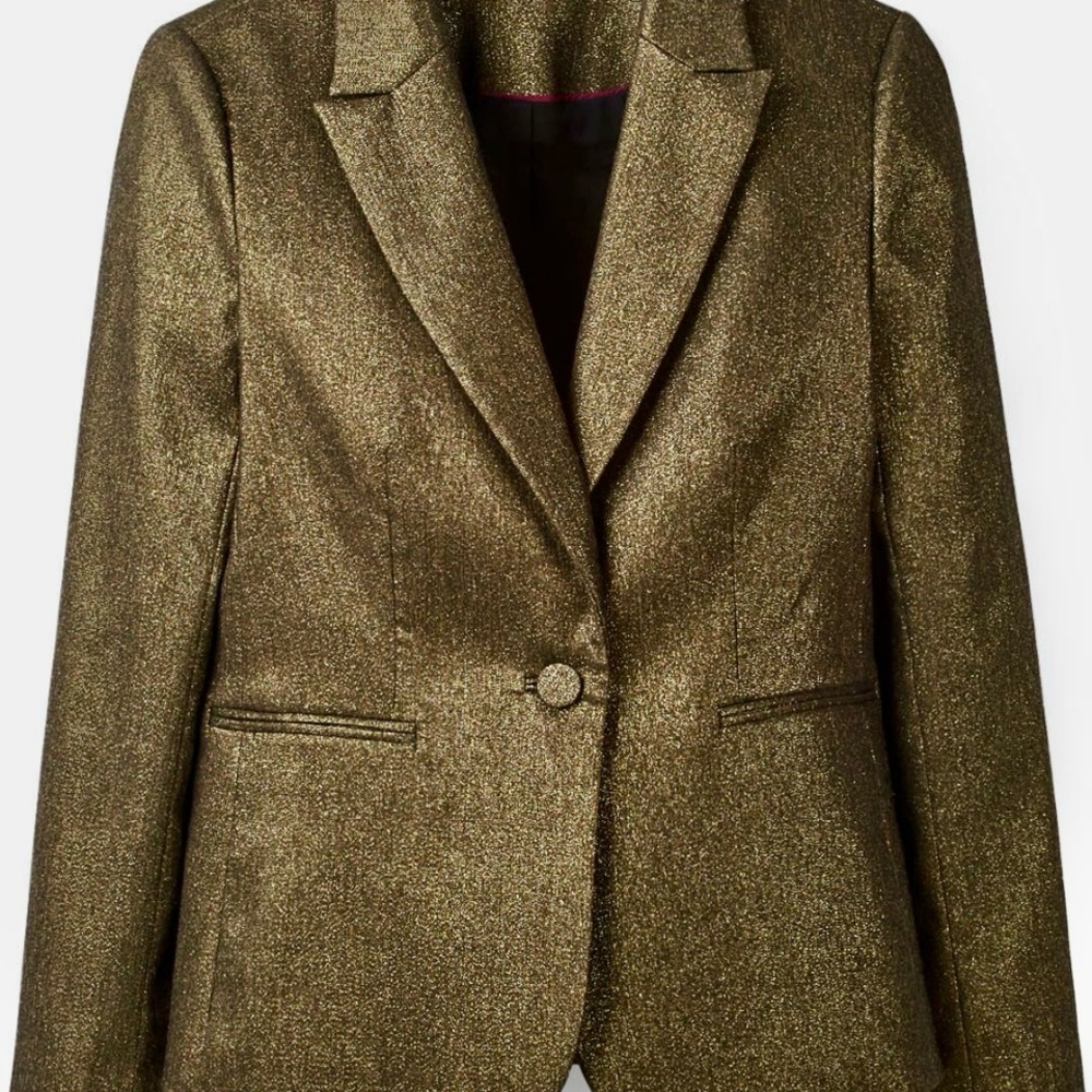 Boden Belgravia Bronze Metallic Party Blazer Jacket Women’s U.S. 10 - Picture 2 of 6